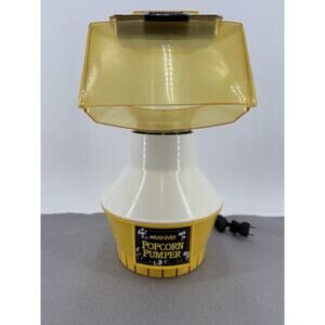 Vintage Wear-Ever Popcorn Pumper Hot Air Corn Popper 73000 W/Butter Dish TESTED!